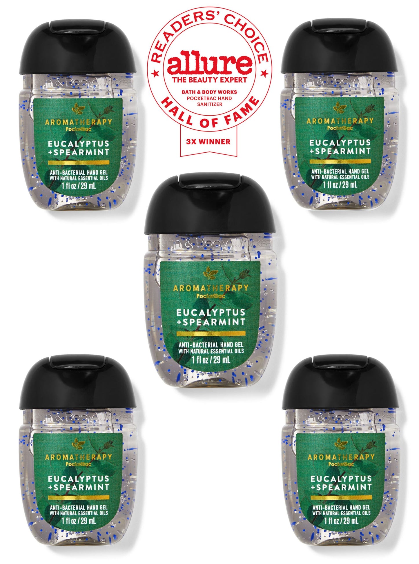 Eucalyptus Spearmint PocketBac Hand Sanitizers, 5-Pack