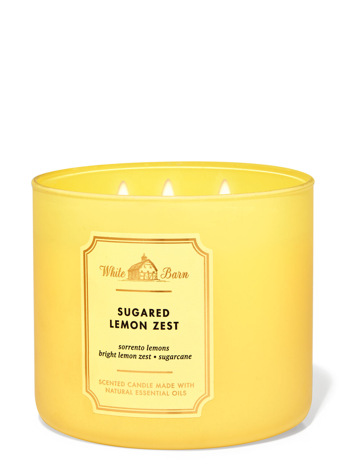 Sugared Lemon Zest 3-Wick Candle - White Barn