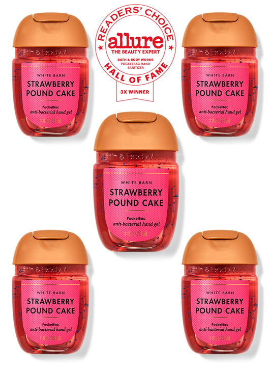 Strawberry Pound Cake PocketBac Hand Sanitizer 5-Pack - White Barn