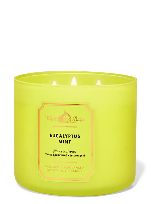 Eucalyptus Mint 3-Wick Candle - White Barn