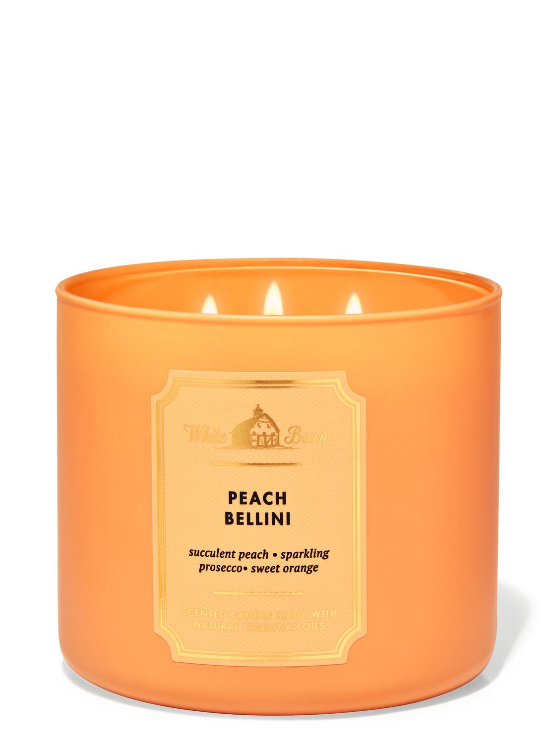 Peach Bellini 3-Wick Candle - White Barn