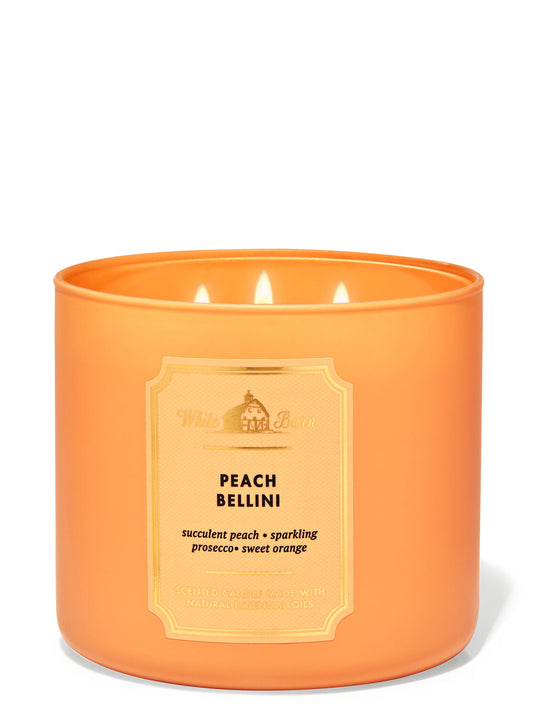 Peach Bellini 3-Wick Candle - White Barn