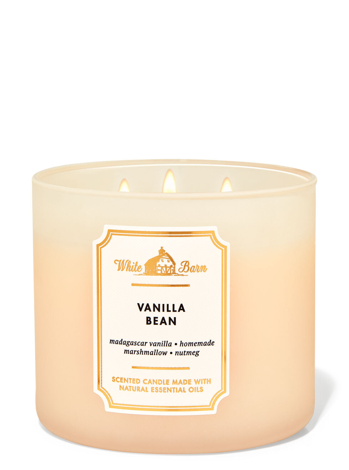 Vanilla Bean 3-Wick Candle - White Barn