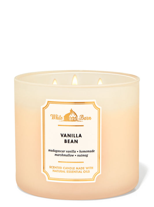 Vanilla Bean 3-Wick Candle - White Barn