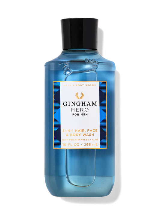 Gingham Hero 3-in-1 Hair, Face &amp; Body Wash - Mens