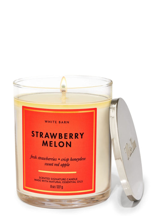 Strawberry Melon Single Wick Candle - White Barn