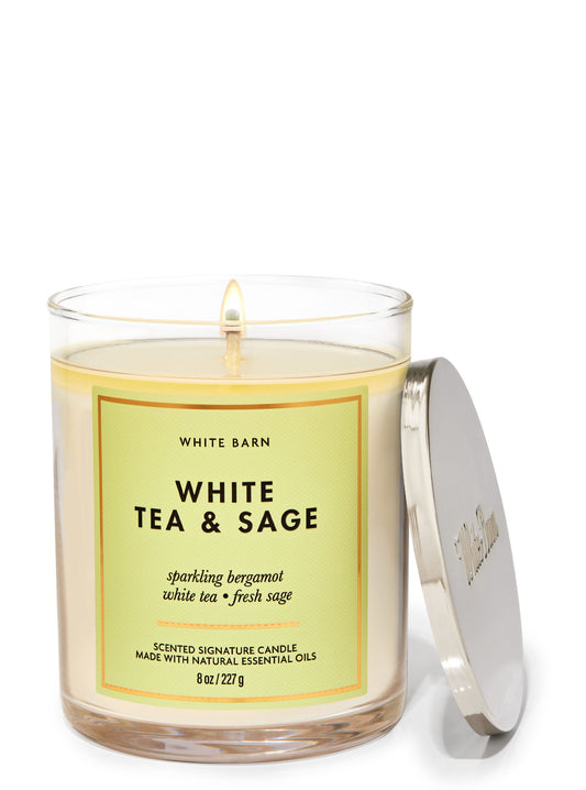 White Tea &amp; Sage Single Wick Candle
