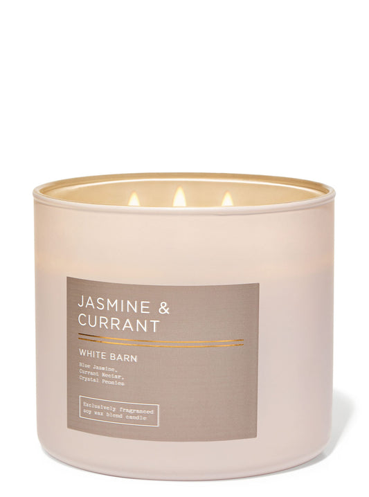 Jasmine &amp; Currant 3-Wick Candle - White Barn